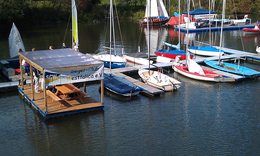Clubgebäude des Segelclub Westfalica am Großen Weserbogen